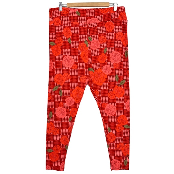 LuLaRoe Valentine’s Day Heart Rose Printed Comfy High Rise Lounge Pants Leggings - Picture 9 of 9